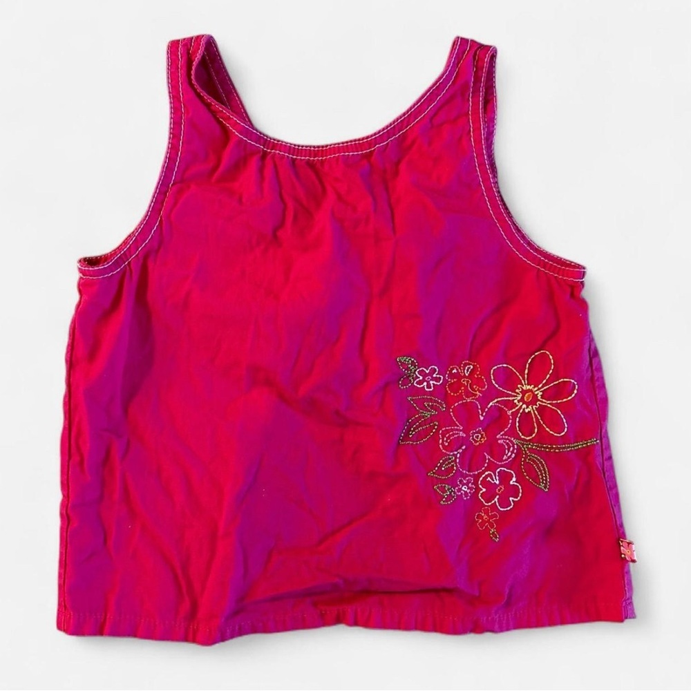 Vintage McDonalds McKids Pink embroidered floral tank top
